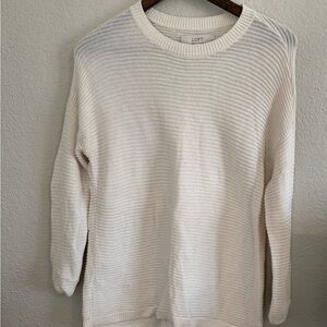 LOFT Ivory Textured Pullover